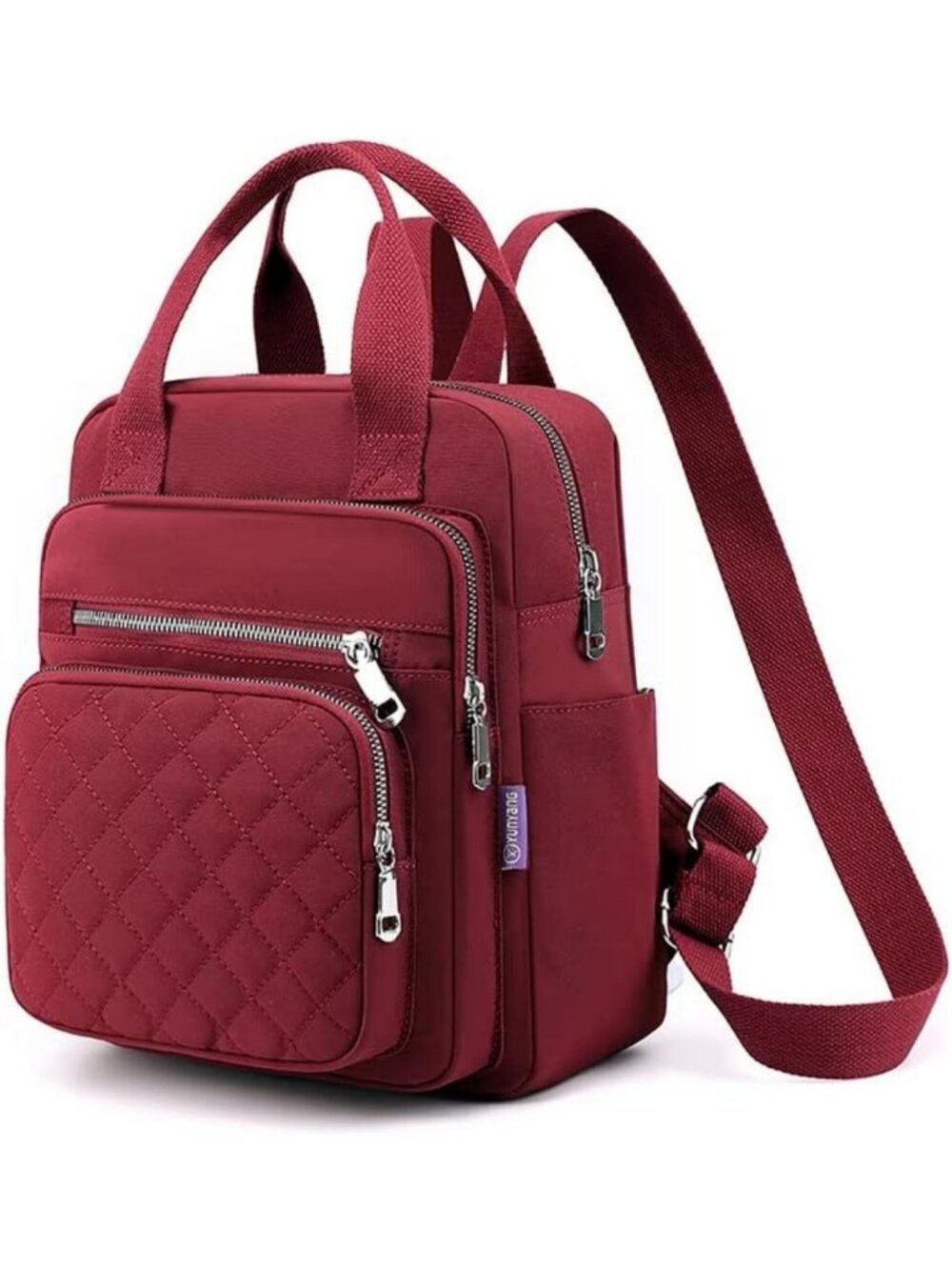 Stylish Small Quilted Backpack for Women - Waterproof, Lightweight, Multi-Pocket